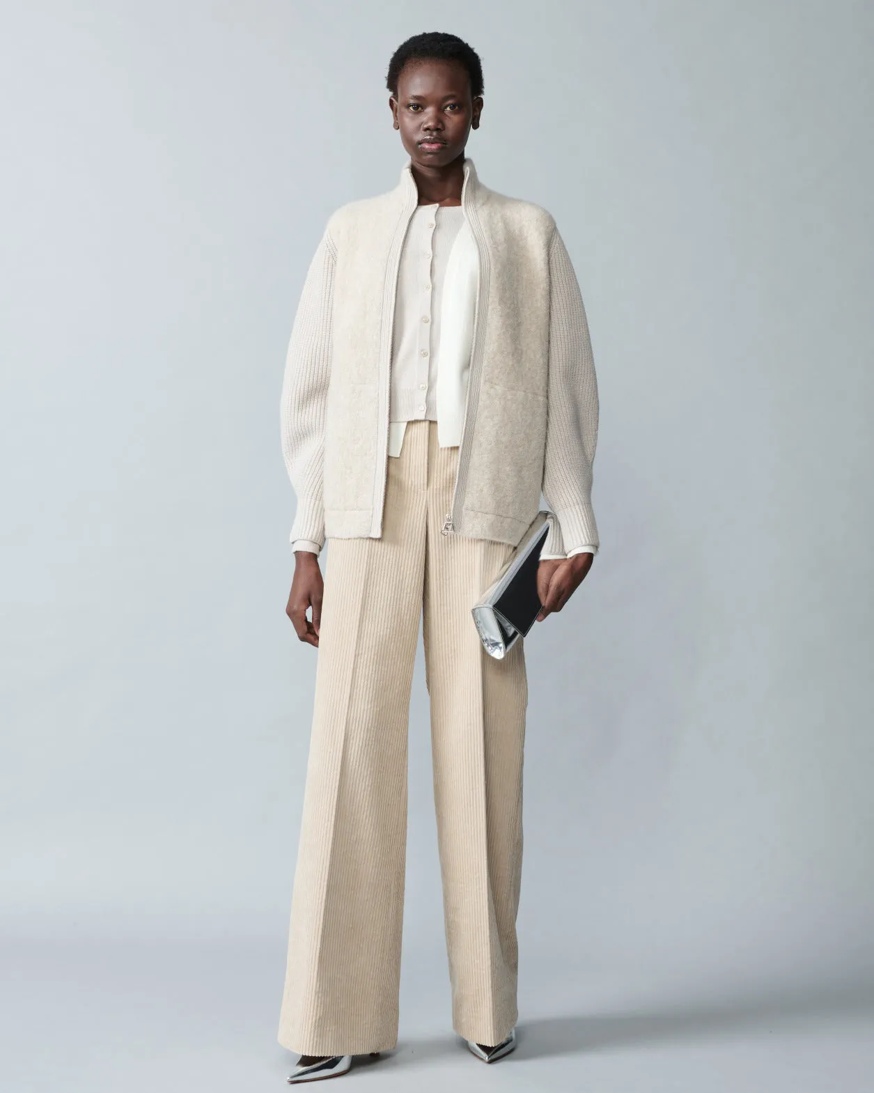 Wide Corduroy Pants in Cotton Cashmere