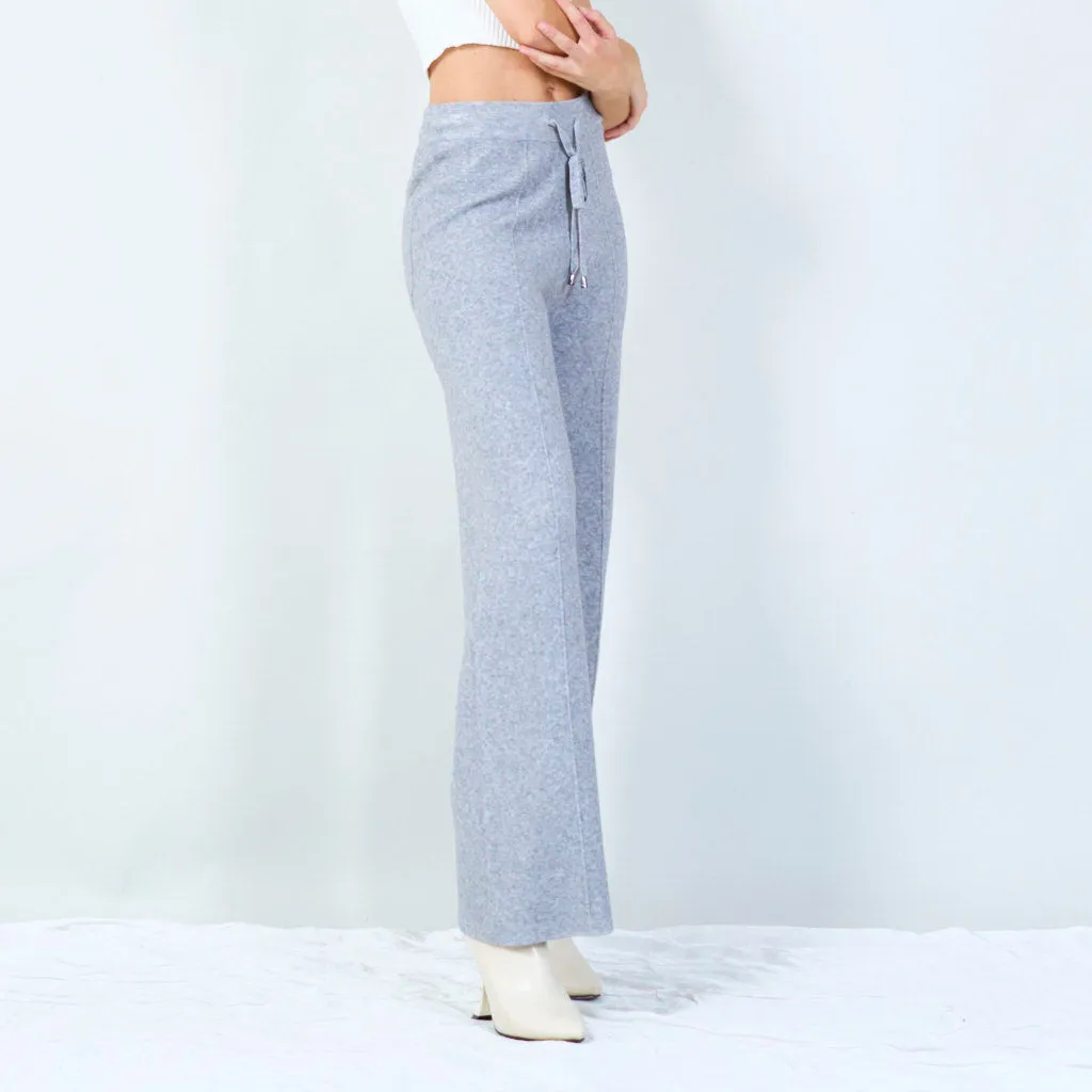 Wide-leg knit pants with drawstring waist wholesale