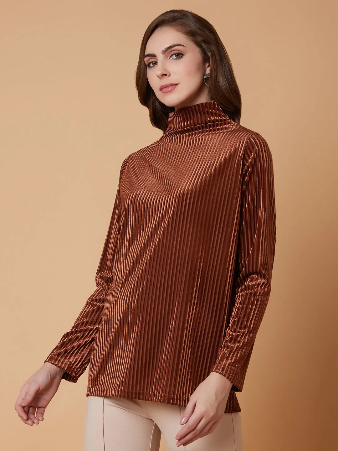 Women Solid Rust Top