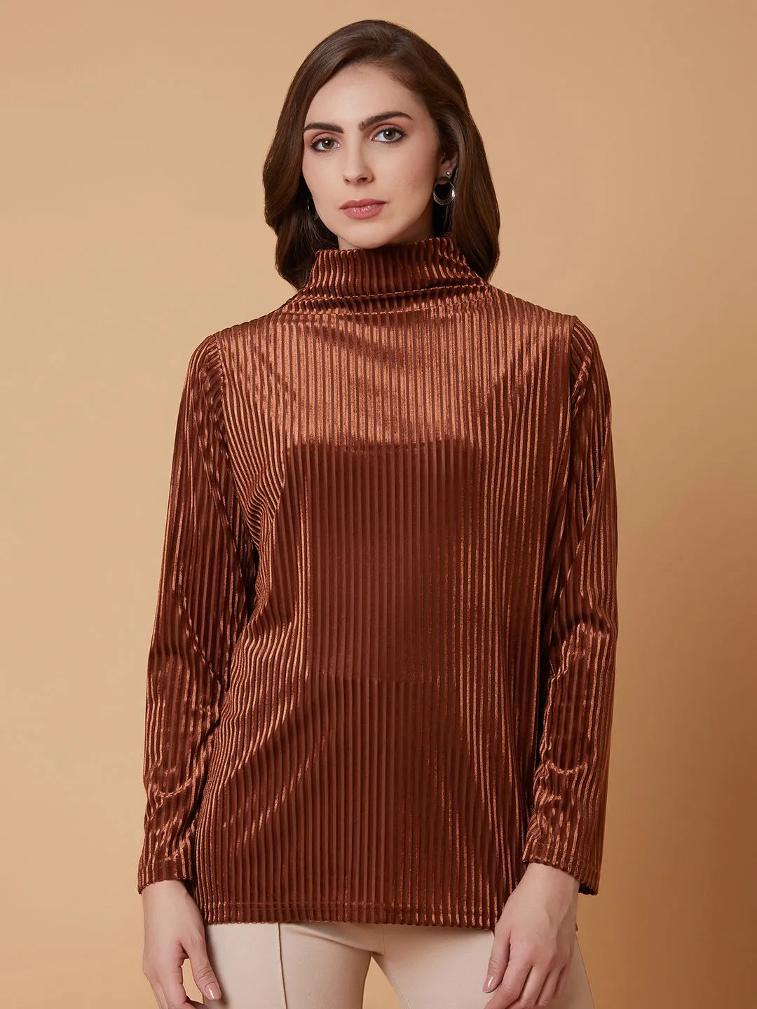 Women Solid Rust Top