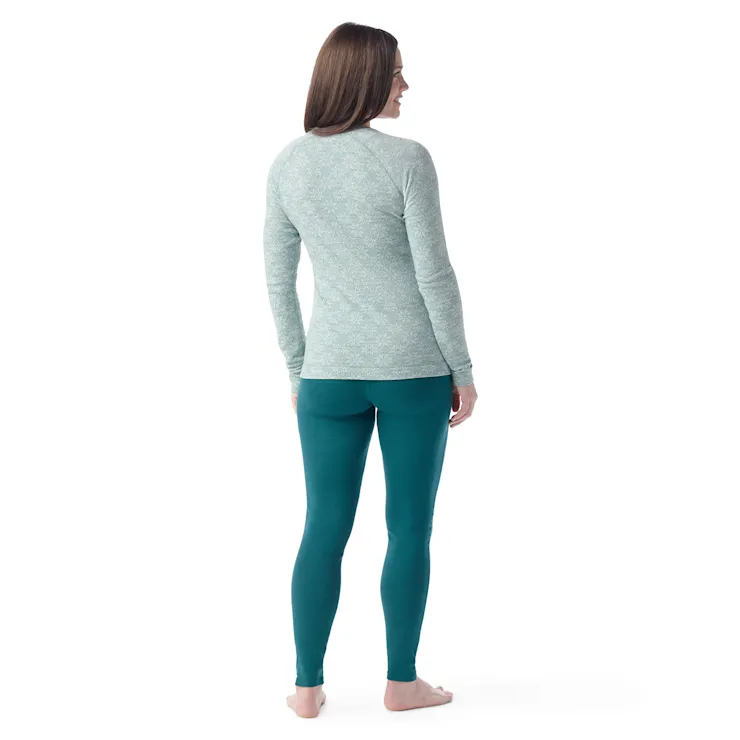 Women's Classic Thermal Merino Base Layer Crew - Arctic Green Digi Snow