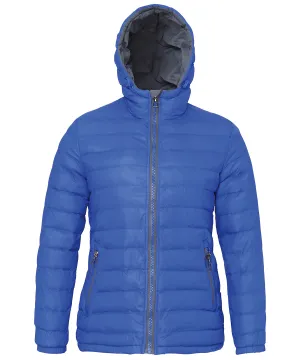 Womens padded jacket | Royal/Grey