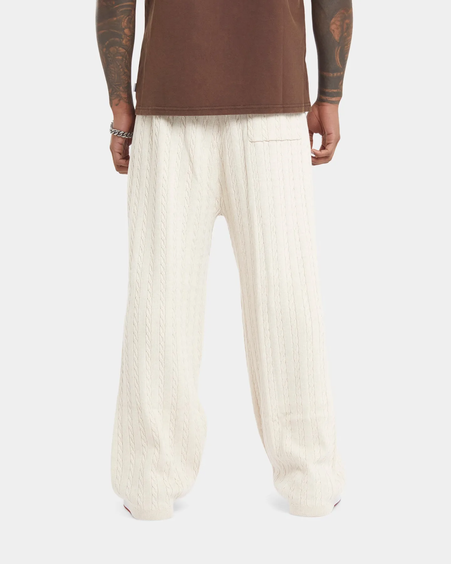 XXIII Terry Wide Leg Knit Pants Tan