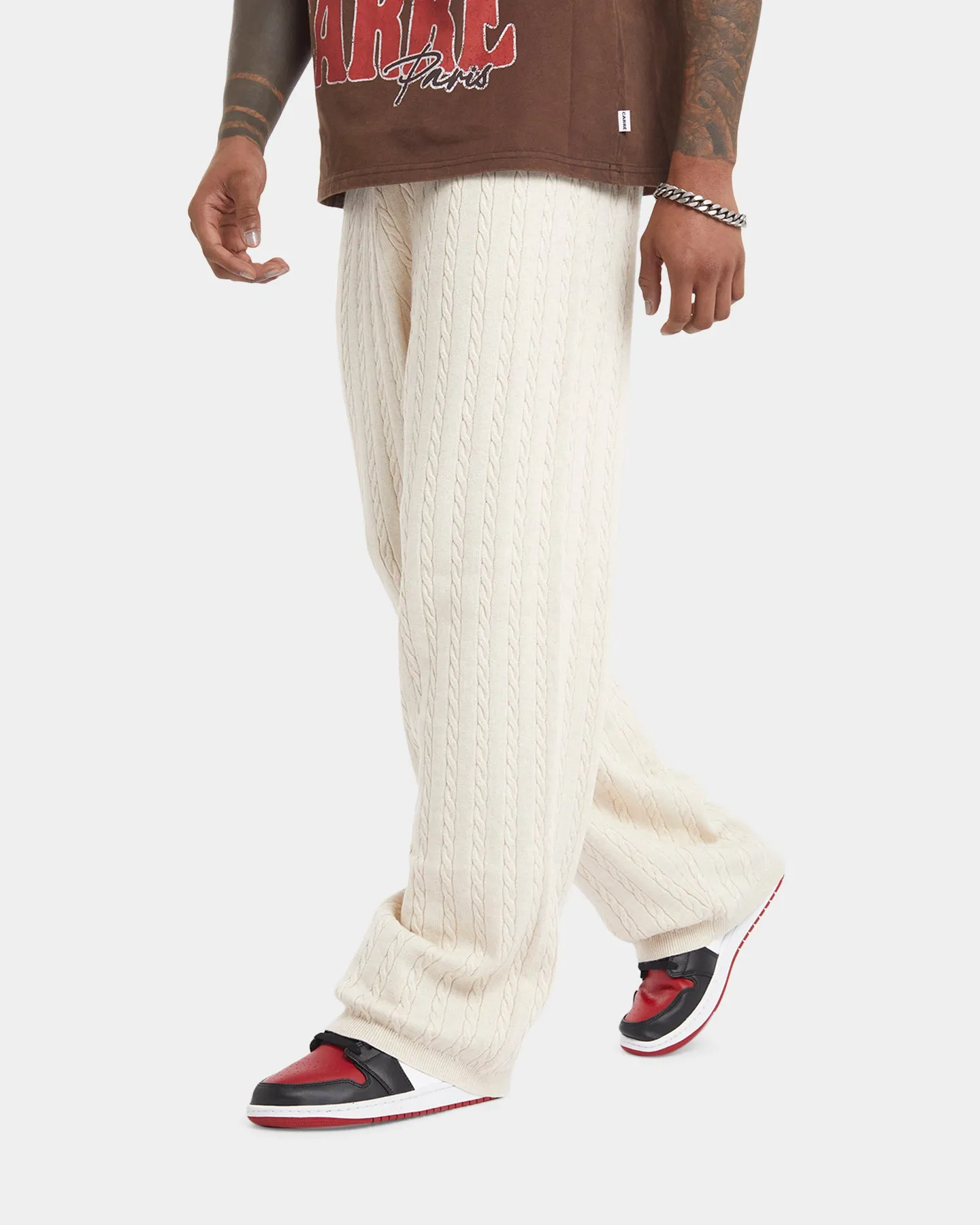 XXIII Terry Wide Leg Knit Pants Tan