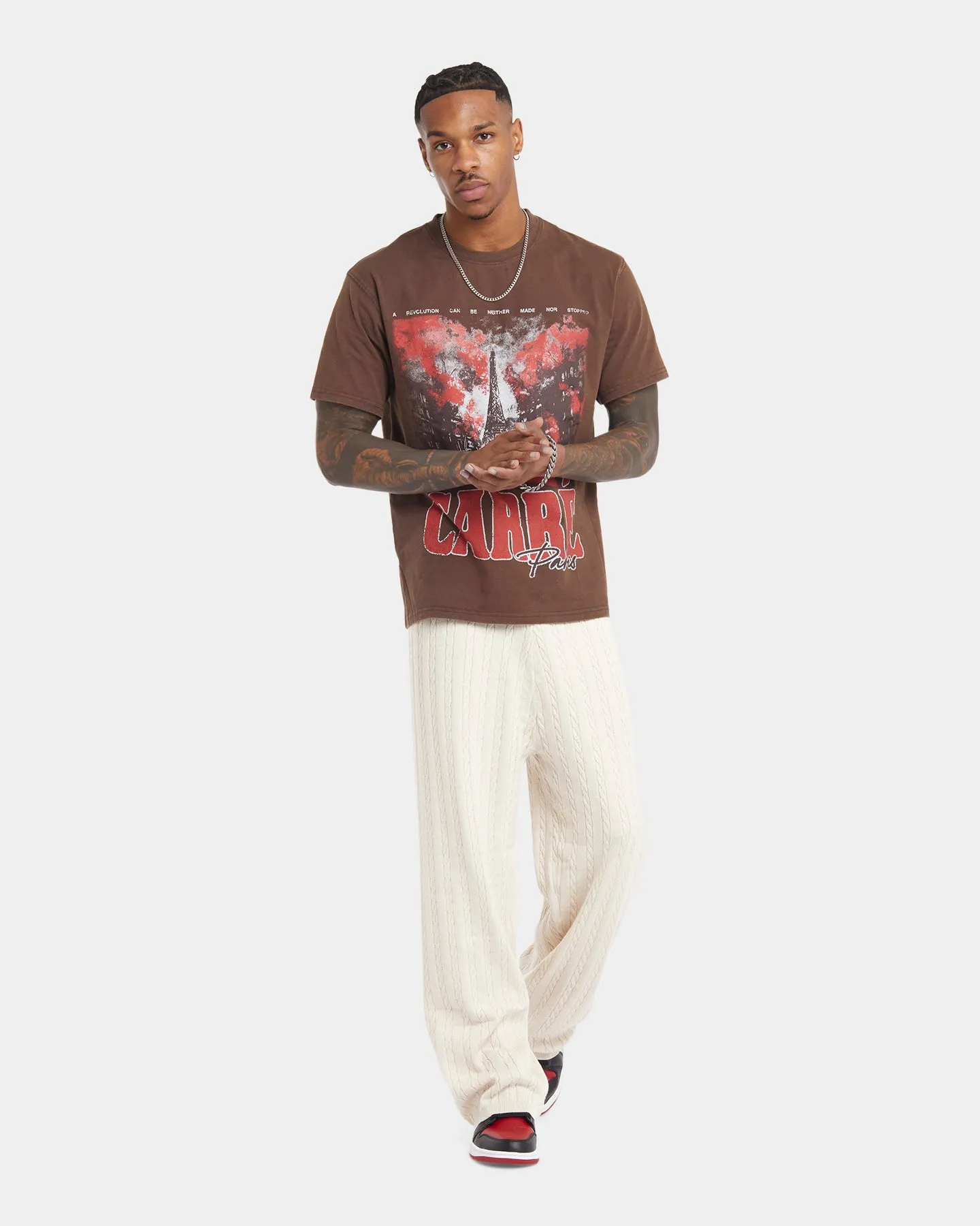 XXIII Terry Wide Leg Knit Pants Tan