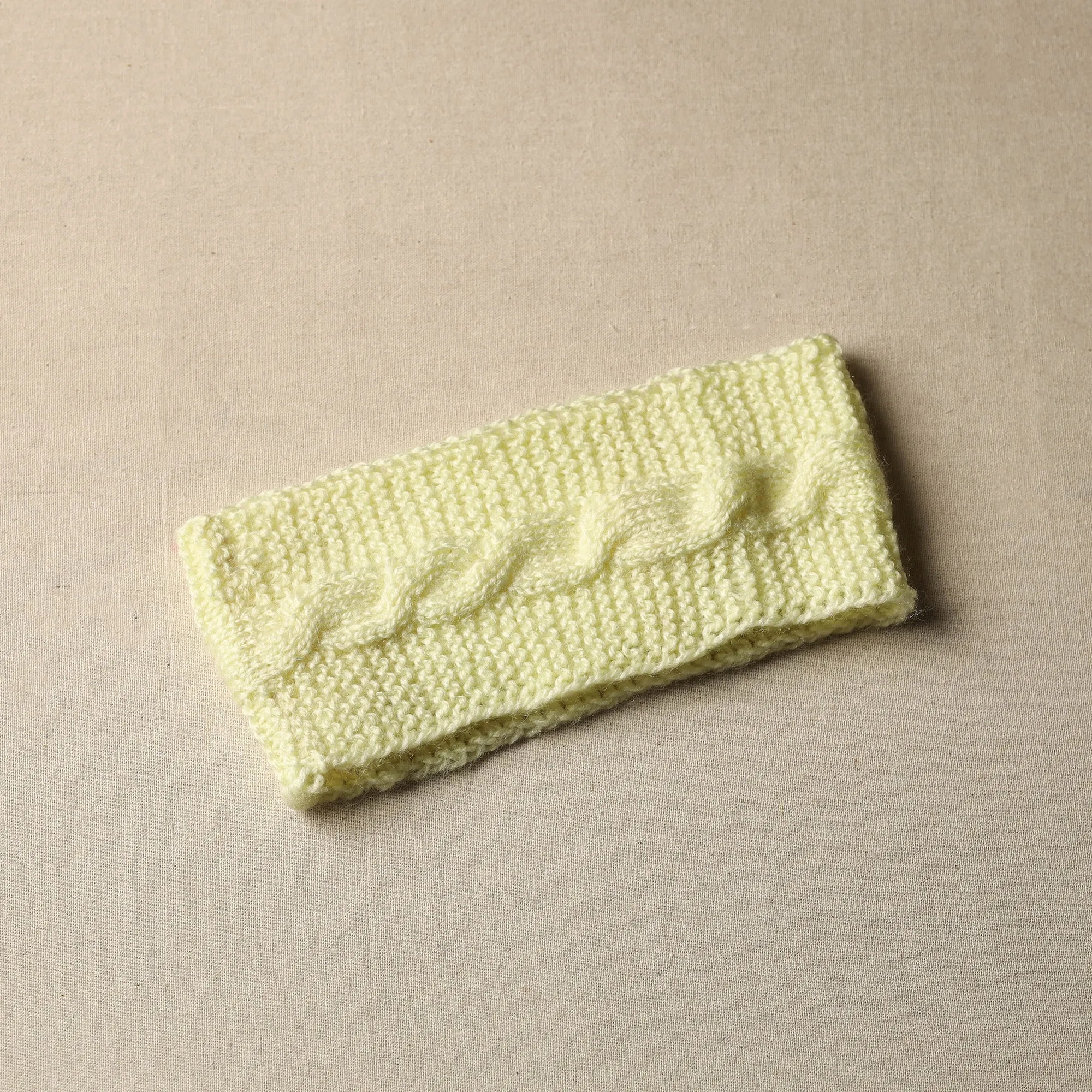 Yellow - Kumaun Hand Knitted Woolen Warm Headband 19